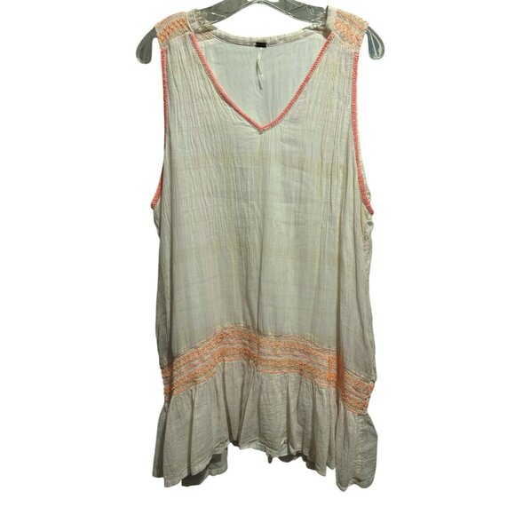 Free People Run With Me Gauze Embroidered Tunic Dress Boho Hippie Pockets Sz M - Picture 1 of 6